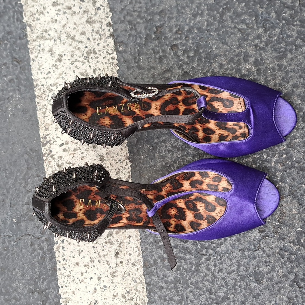Canzone Spike Purple Heels Shoes